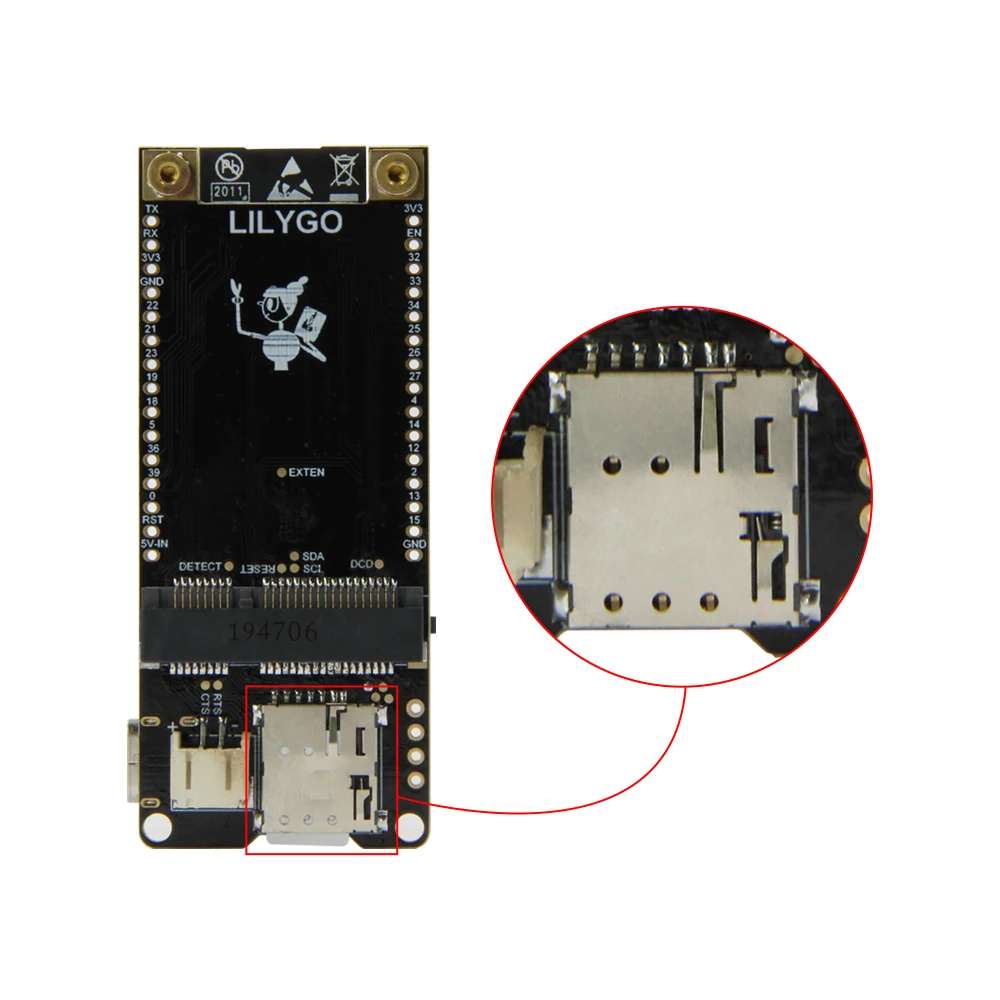 ESP32-WROVER-B чип Комбинируемая плата разработки с SIMCOM SIM7070G SIM7080G SIM7020G SIM868 MINI PCIE CAT &amp M