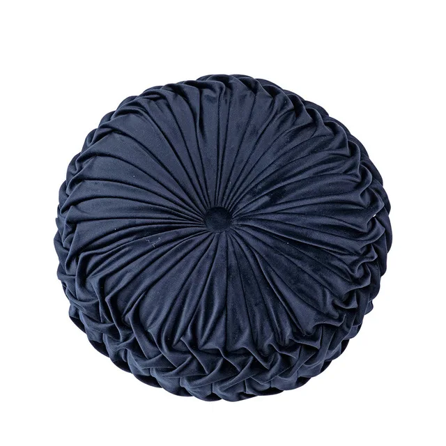 Navy 38*38x10 см Европейский стиль круглая подушка для сиденья/задней подушки или как диван Подушка Кровать Подушка бархатная ткань Подушка для стула - Цвет: Navy