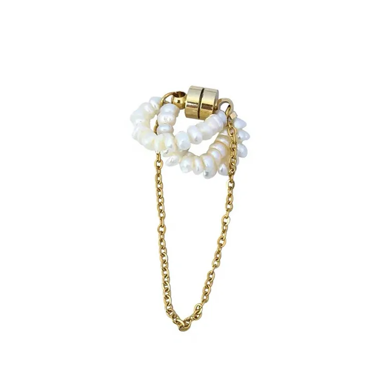 

Natural Freshwater Pearl Tassel Ear Clip French Retro Magnet Ear Bone Clip Classic Fashion Romantic Ear Clip Female