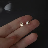 charm star stud earrings for women 925 silver fine jewelry snow shape earlobe piercing push back accessory girl female gifts