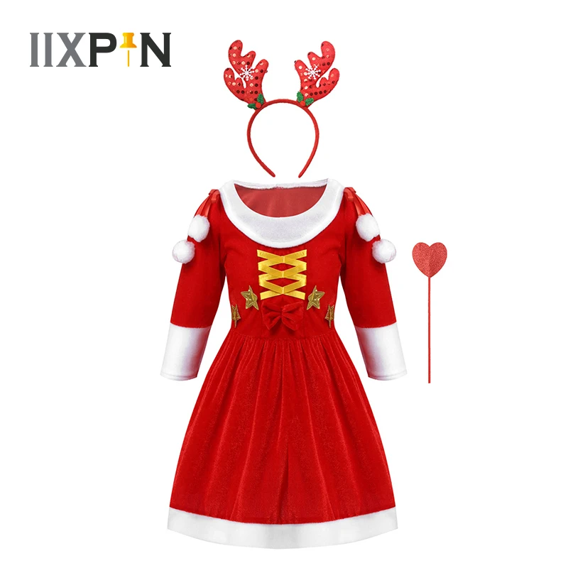 Рождественская одежда для детей набор Санта Клаус праздничный новогодний