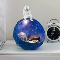 resin candy bowl creative astronaut figurine led desk organizer for small thingskey storage box decor office storage accessories