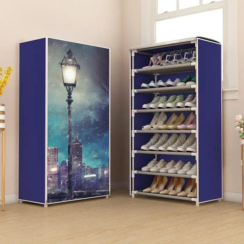 

Simple Dustproof Shoe Rack Easy to Install Nonwoven Shoes Storage Organizer Space Saving Stand Holder Multi-Layer Shoe Cabinet
