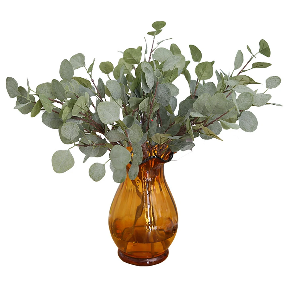 

Artificial Plant Eucalyptus Leaves Plastic Green Plants Fake Eucalyptus Leaves DIY Home Wedding Forest Style Decorations