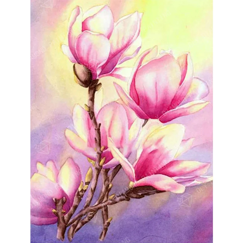 

New style diamond painting cross stitch flower bud full square round DIY 5D diamond embroidery Rhinestone home decoration