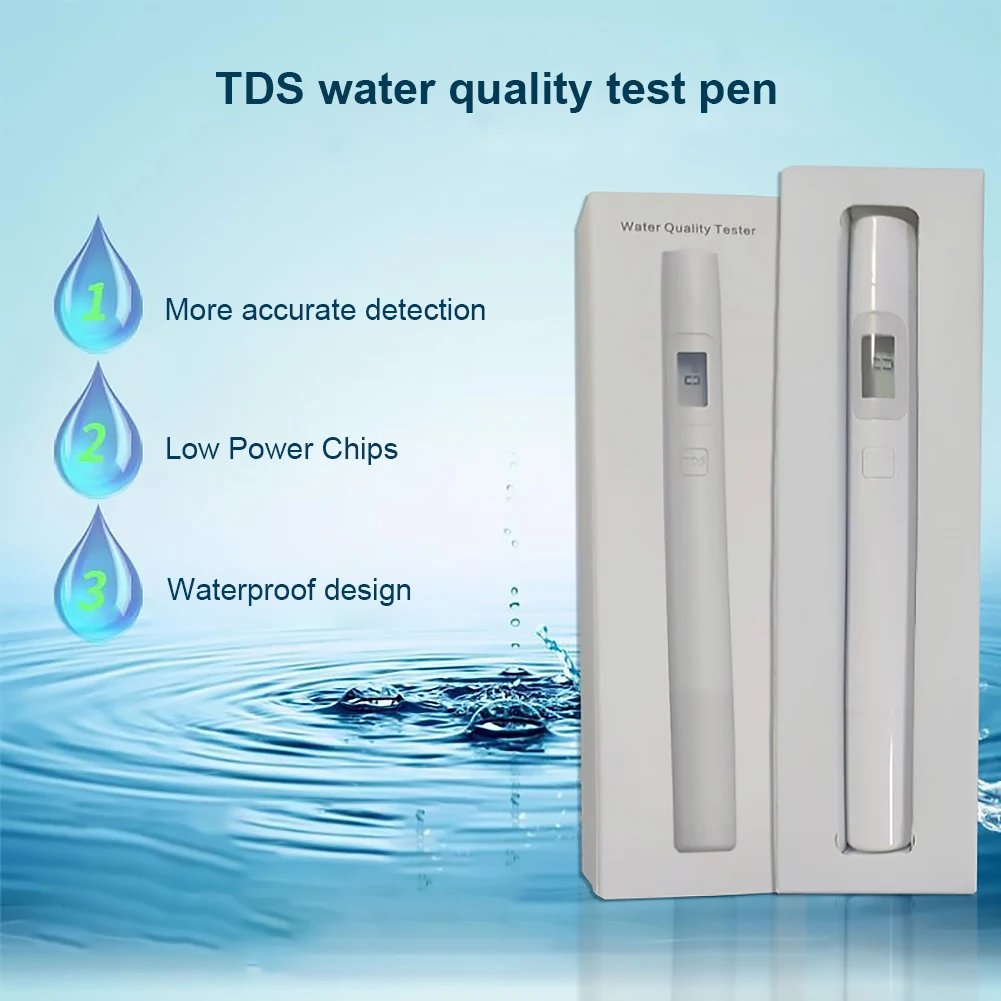 

Temperature Backlight Sunlight Tester 0-9990 Portable Pen Type Water Purity Monitor Digital Water Quality TDS Meter Tester