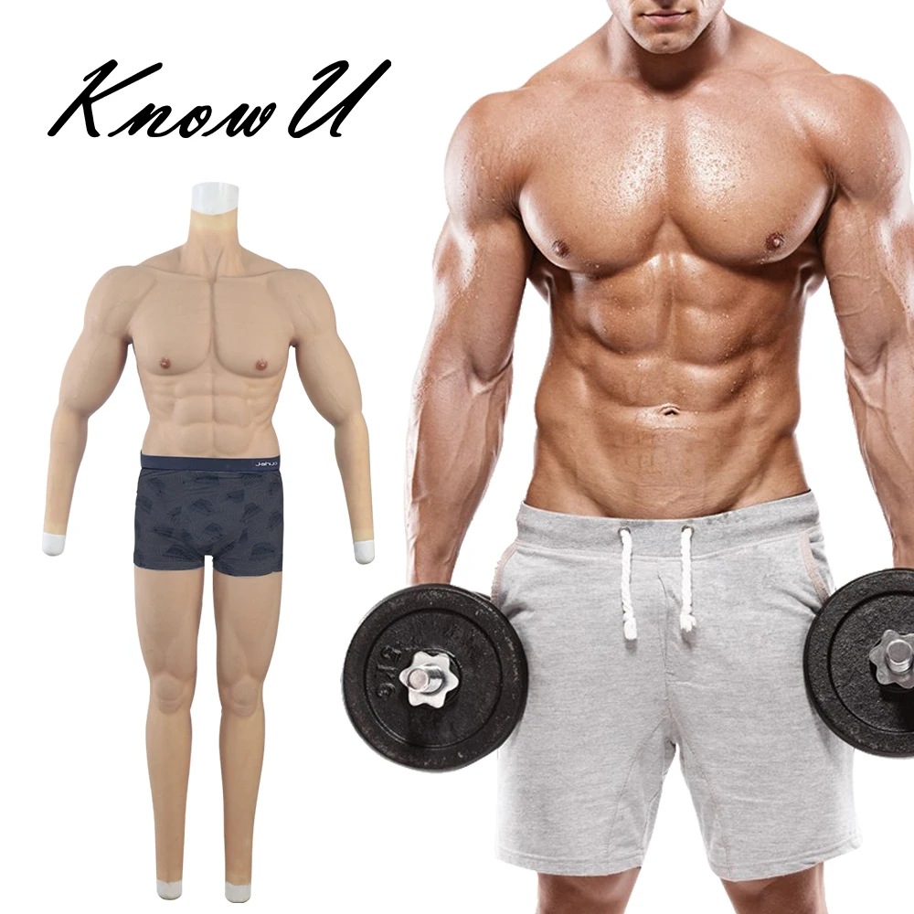 Косплей мужской костюм KnowU полный боди Высокопрочное Силиконовое мускулистое с