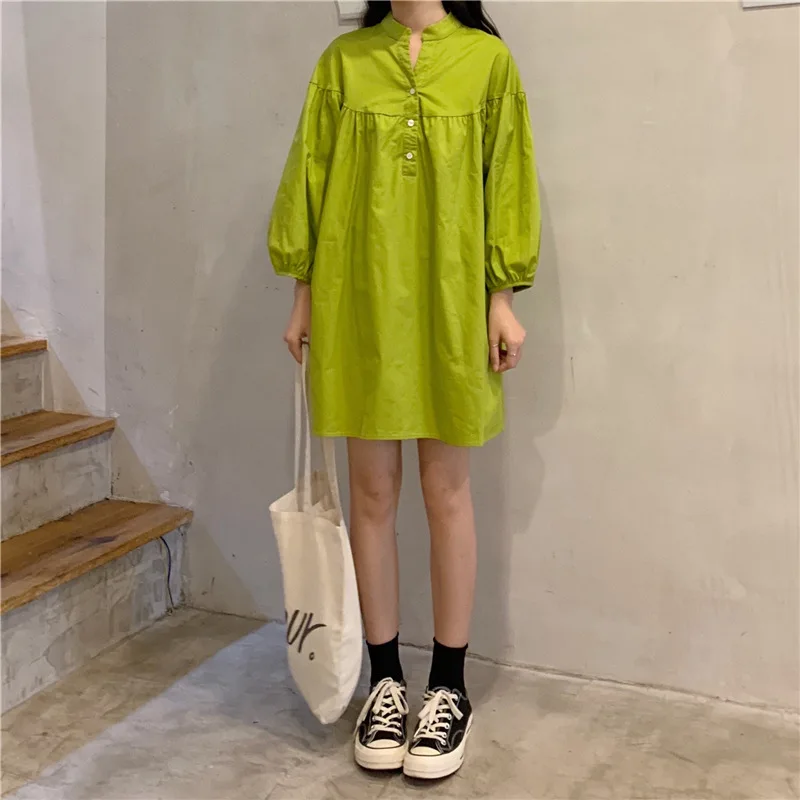 Свободное женское платье из тенселя 2020 Весенняя мода размера плюс повседневное