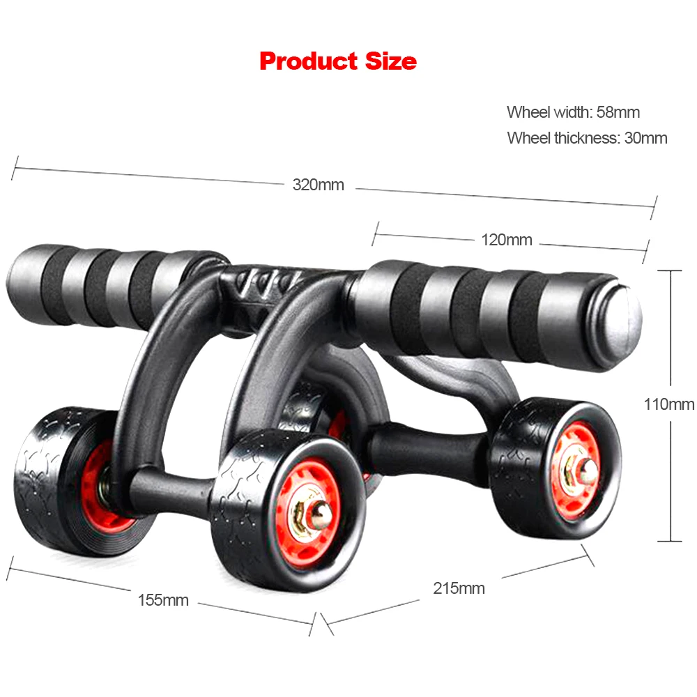 Abdominal Wheel Ab Roller With Four Wheels Trainer Rolling Sports Exercise Fat Burning Fitness Equipment KC452 |
