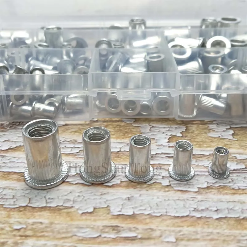 150pcs Алюминиевая заклепочная гайка комплект Rivnut Nutsert Стандартный заклепки