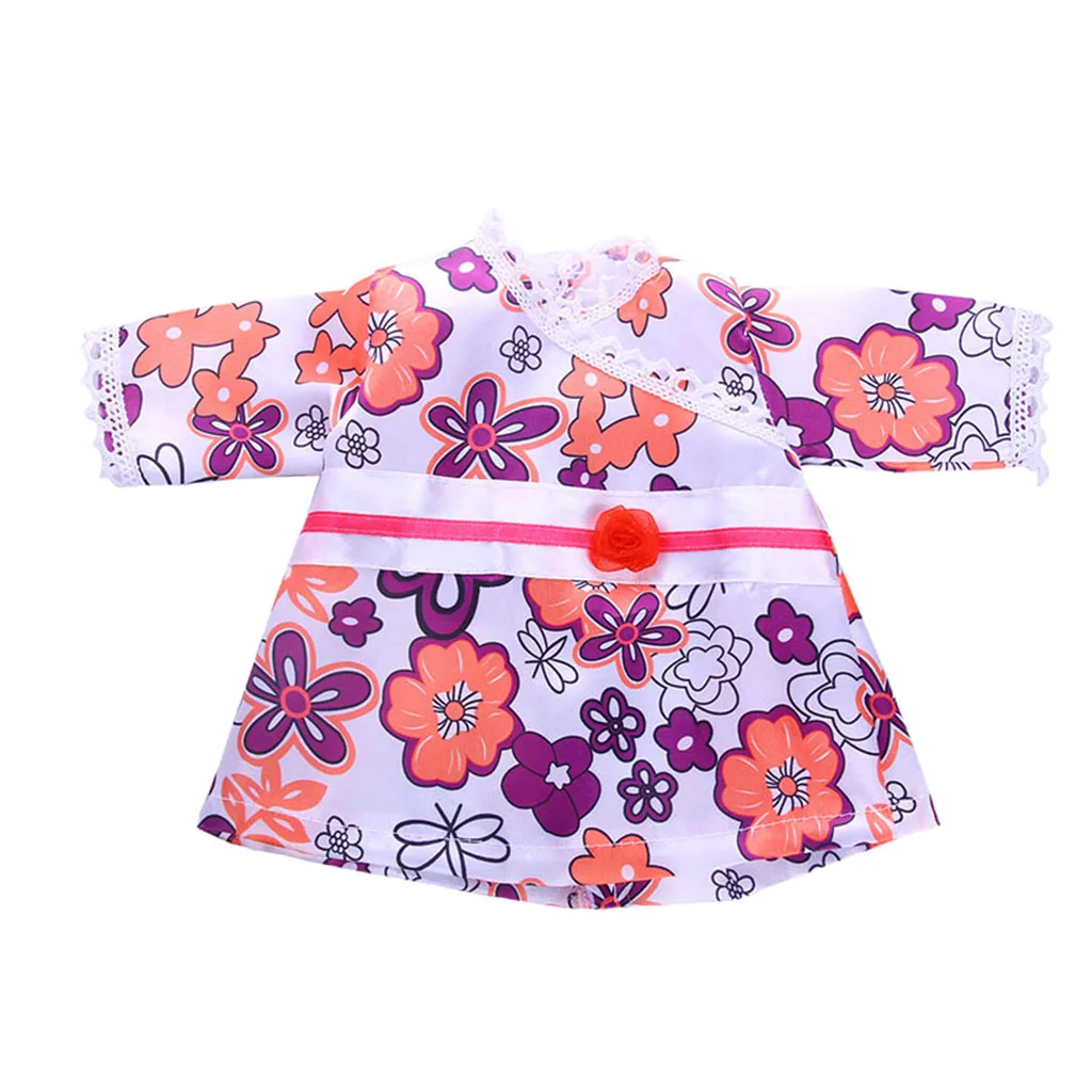 

Printed Doll Dress Changing Kids DIY Clothing Accs For 18inch American Dolls