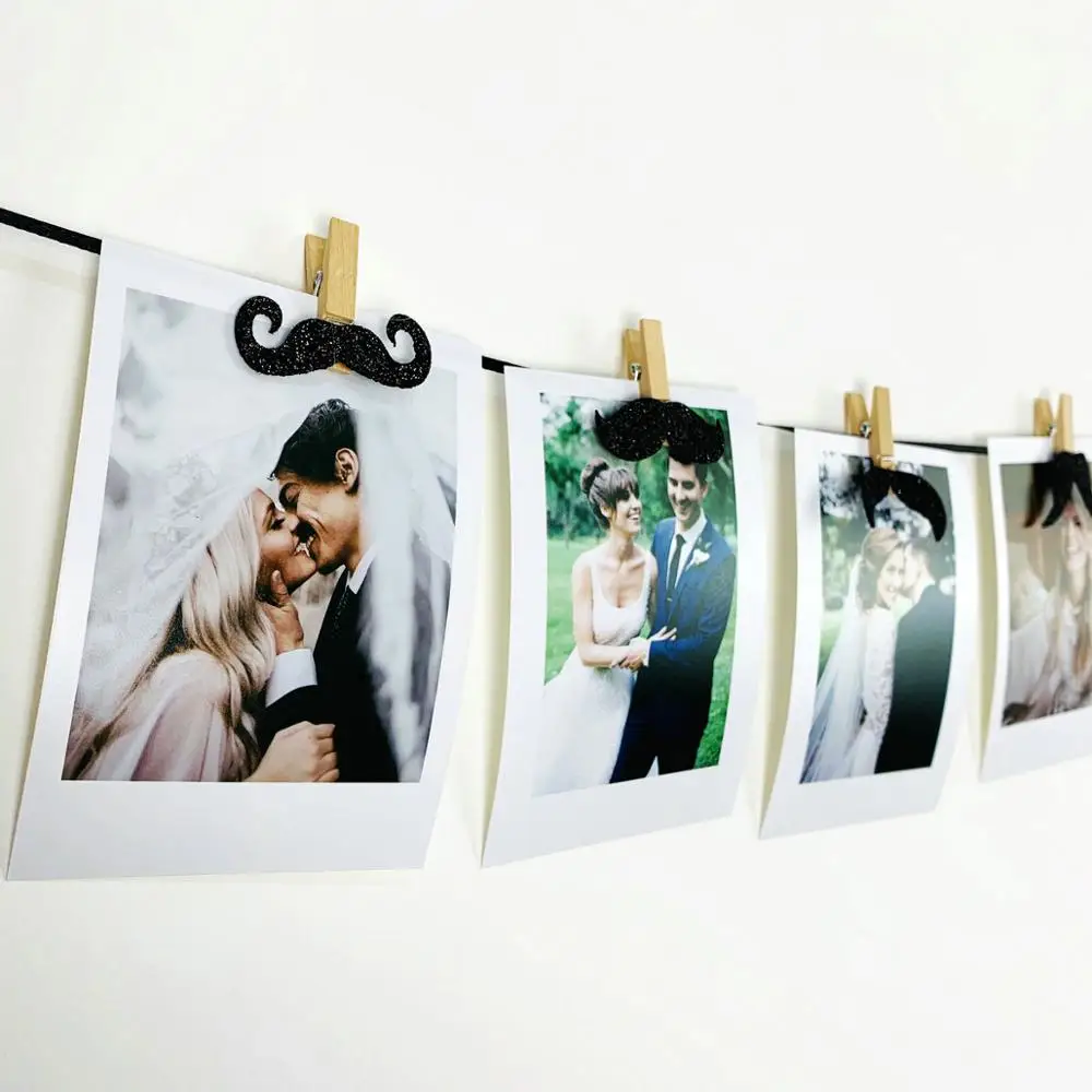 

10 Pcs Wooden Party Banner Decorations Mini Mustache Clothespins Goatee Clips for Party Father's Day