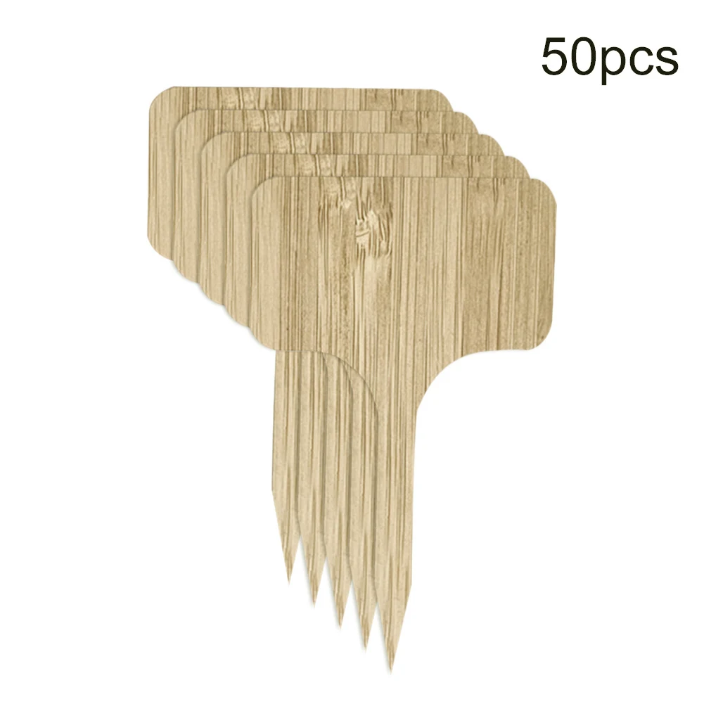 

50pcs Outdoor Garden Tags Nursery Succulent Safe Bamboo Classification For Pots Flowers Tool Plant Label Reusable Bonsai Sign