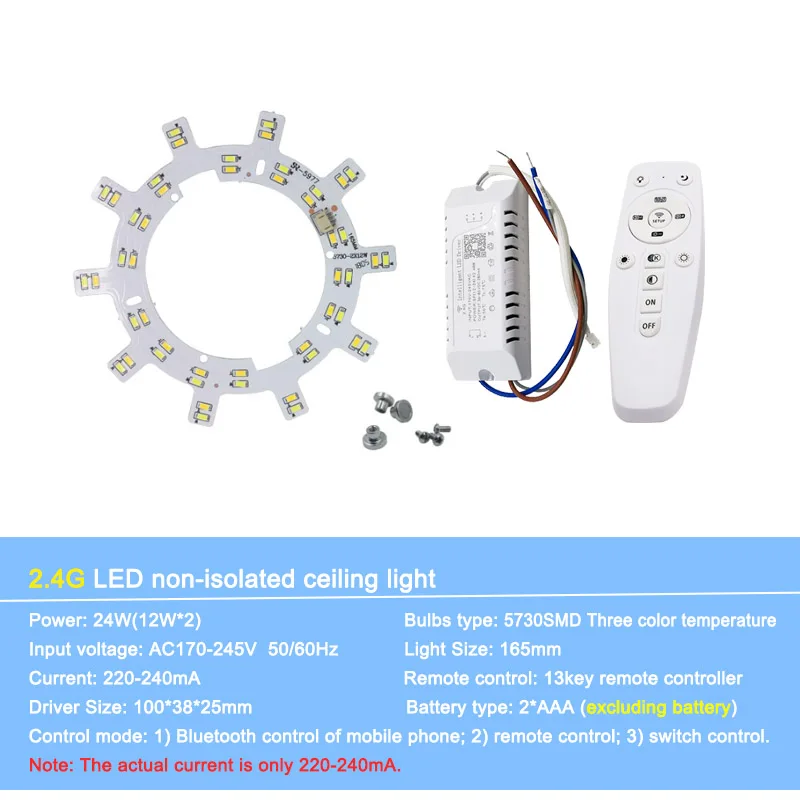 12x2W 5730 Светодиодные потолочные светильники smd освещение 2,4 г Wi-Fi подключение мобильного телефона дистанционное управление для гостиной потолочный светильник в кухню - Цвет корпуса: 12x2W