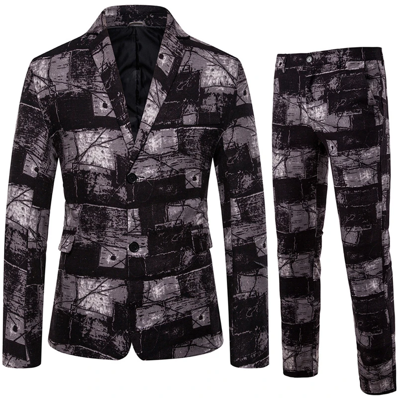 

Wedding Suits For Men’s Suit Slim Vintage Ethnic Style Party Blazers 2-Piece Jacket Coat & Pants costume homme suits men