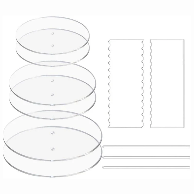 

LUDA Transparent Acrylic Round Cake Pan Set Cream Cake Baking Craft Tool Cake Decorating Tools Baking Accessories