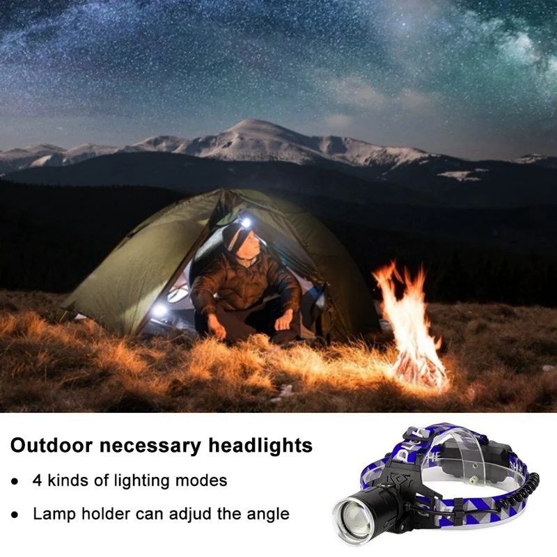

4 Modes LED P50 Headlight Telescopic Zoom head light lamp Super Bright Flashlight Lantern Forehead Torch for Camping