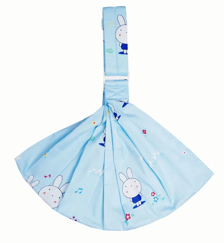 Blue White Rabbit Хлопковый мультяшный принт на одно плечо с перекрещивающимися передними объятиями; слинг-переноска для детей; эргономичный слинг для новорожденных; Canguros Porta Bebes - Цвет: Blue White Rabbit
