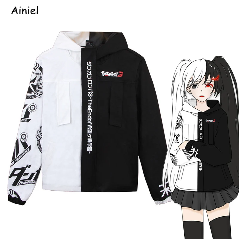 

Anime Danganronpa Monokuma Cosplay Costumes Hoodies sweatshirt Autumn Harajuku Printed Pullover Jacket Coat For Woman Mans