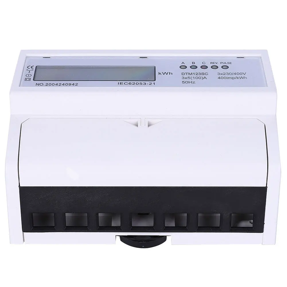

DTM125SC Power Meter Din Rail 3 20-80A Phase LCD Digital Display Power Consumption Energy Electric Meter kWh AC 220V 380V 50Hz