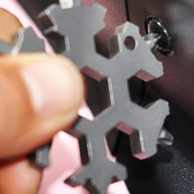 18 In 1 Multi Tool Stainless Steel Snowflake Shape EDC Flat Cross Screwdriver