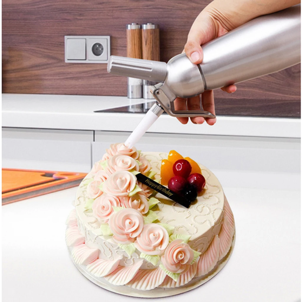 

500ml,1000ml Coffee Fresh Cream Butter Dispenser Cake Foam Maker + Nozzles