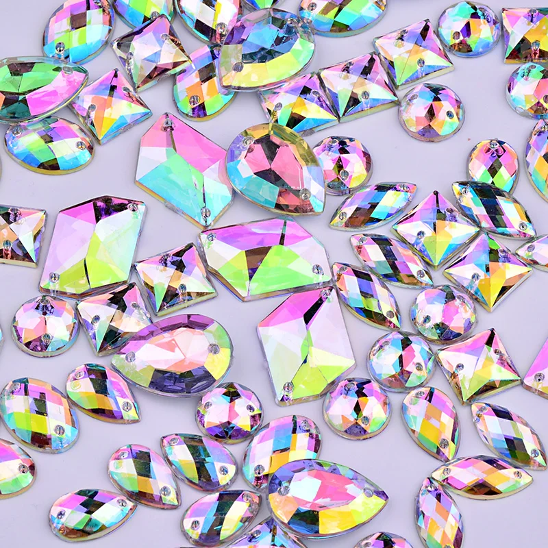 Декоративные акриловые камни JUNAO разных размеров Пришивные аппликации