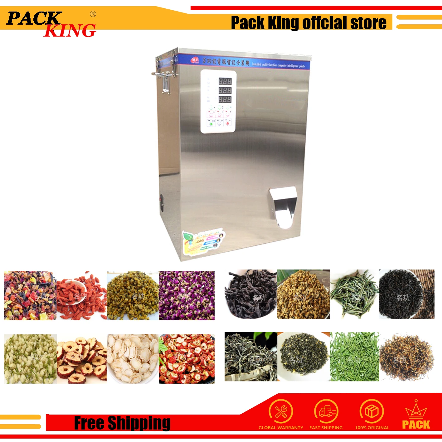 

100g Auger Doser Filling Machine With Vibration System Tea Leaves Dry Flower Filler Weight Fill Vibrating Type Spiral Model