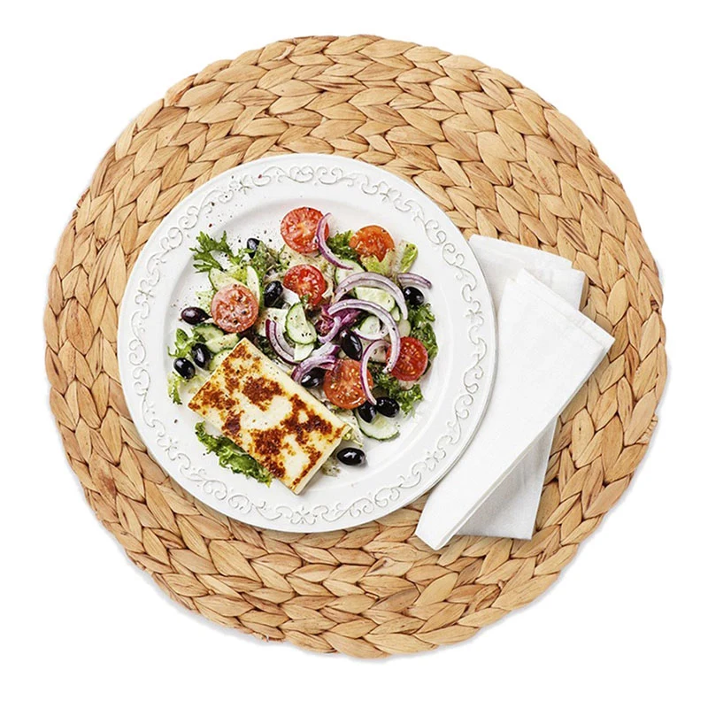 4 шт. круглый тканый коврик для столов из ротанга обеденного стола водной тыквы