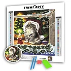 5D алмазная живопись, холст, милая Рождественская кошка, полная круглая дрель, мозаика сделай сам, вышивка крестиком, узор ручной работы, вышивка, Декор