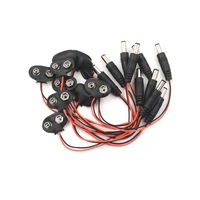 10pcs experimental 9v battery snap power cable to dc 9v clip male line battery adapter for arduino r3 diy jack connector