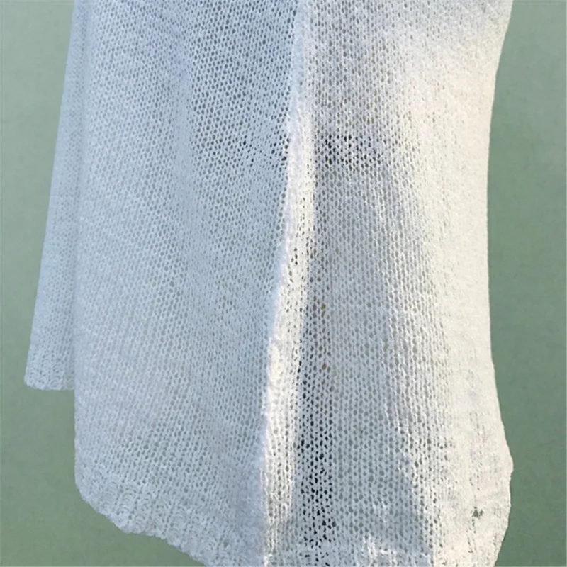 Пляжная накидка 2020 сексуальный купальный костюм белая трикотажная пляжная