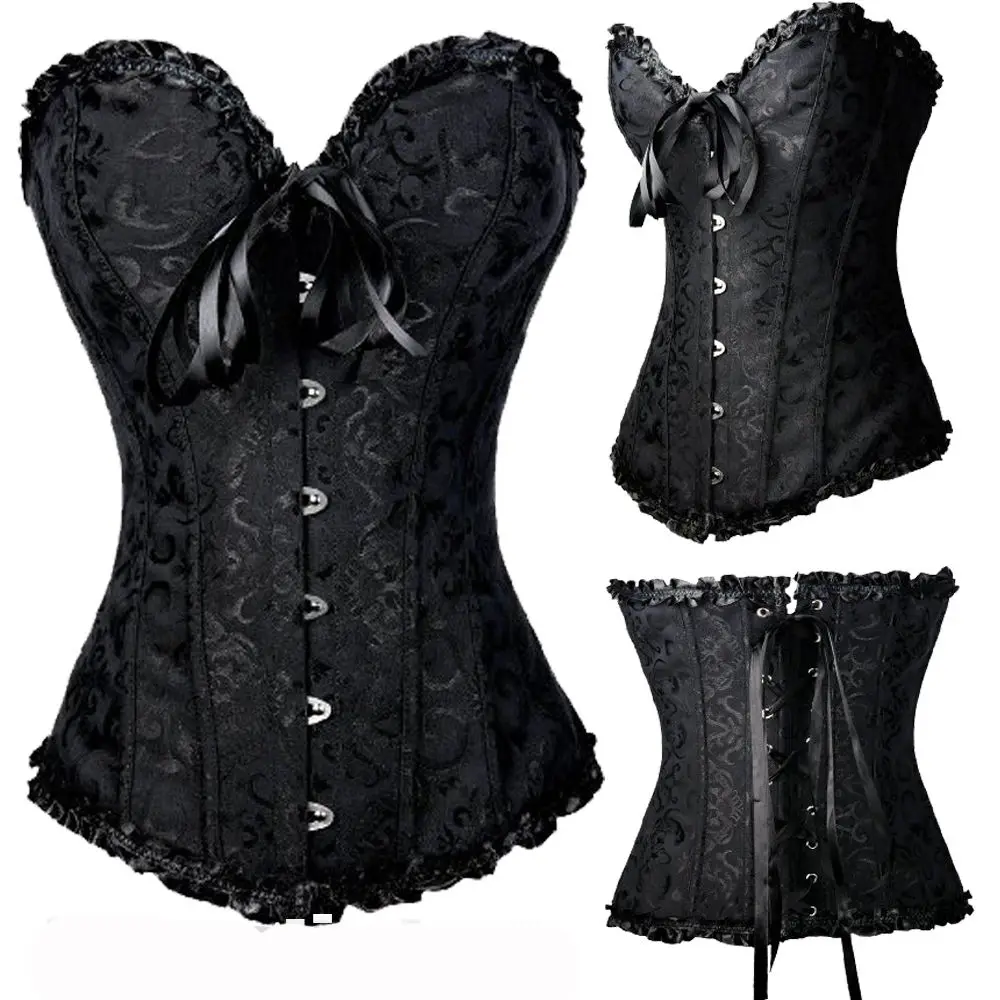 

Sexy Corsets And Bustiers Lace Up Boned Overbust Costume Steampunk Waist Corset Dress Body Trainer Shapewear Top Plus Size