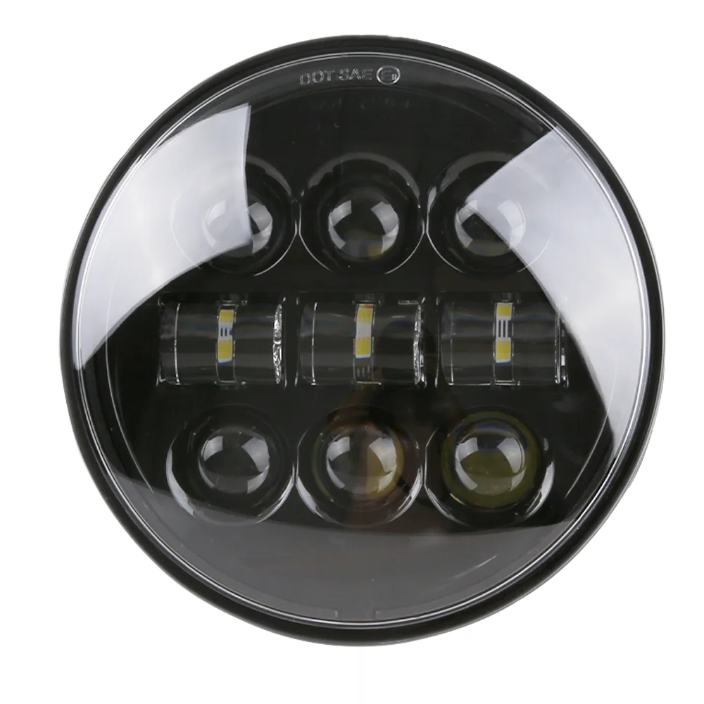 

1x5,75 дюймовая черная светодиодная фара для мотоцикла, фара для Sportster 1200 Custom XL1200C 883 XL883 883L XL883R Victory Dyna