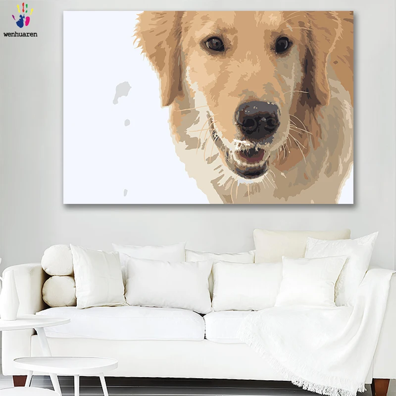 Сделай Сам картинки для раскраски по номерам с цветами верная собака Золотая