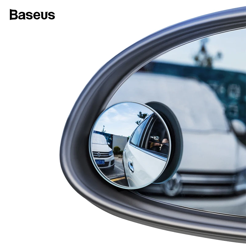 Baseus, 2 шт., выпуклое зеркало для слепого пятна, для автомобиля, HD, круглое, анти-туман, зеркало заднего вида, универсальное, широкоугольное, выпуклое, без оправы, Автомобильное Зеркало