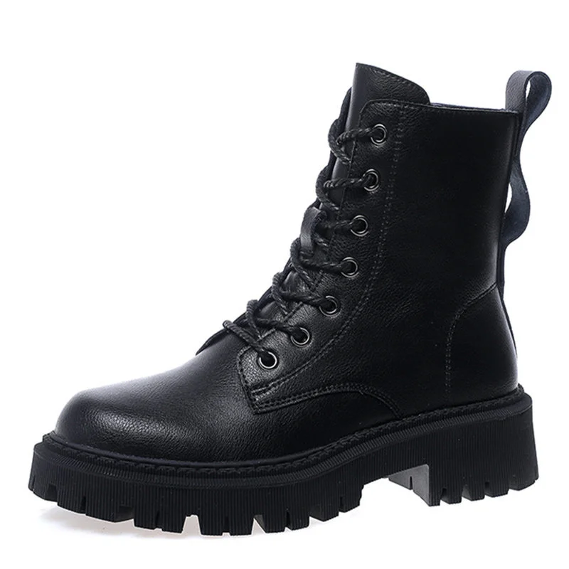 

Женские ботильоны из натуральной кожи, на массивной платформе