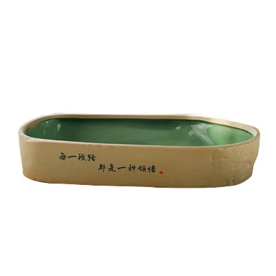 

SUCCULENT CREATIVE NARCISSUS GREEN RADISH COPPER MONEY GRASS HYDROPONIC FLOWER POT TEXT SECTION CERAMIC RECTANGULAR FLOWER POT