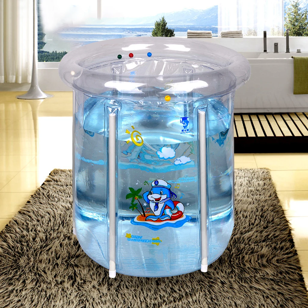 

Baby Inflatable Bathtub Portable Infant Toddler Bathing Tub Non Slip Travel Bathtub Air Swimming Pool Kids Thick Shower Basin