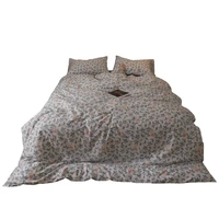 ins pastoral style student dormitory single 3 pcs set fresh pure cotton all cotton double linen bed four piece set