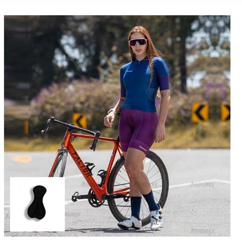 Sleeve Macaquinho Ciclismo Feminino  Jersey Jumpsuit long Sleeve Macaquinho Ciclismo Feminino Set Gel Pad Jumpsui