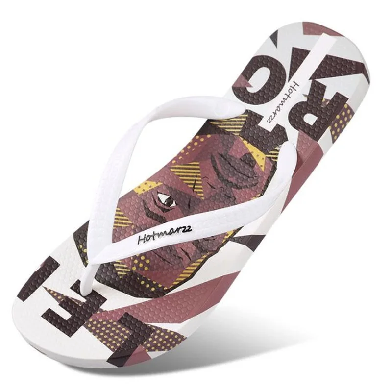 Men's flip-flops men's non-slip wear-resistant beach slippers sports outdoor printed sandals | Обувь