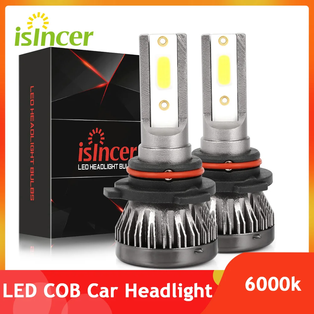 

ISincer 2pcs LED Mini Car Headlight Bulb Kit Mini H1 H7 H8 H9 H11 9005 HB3 9006 HB4 6000K 12V White Bulb Auto Fog Head Lamp â€‹Fea