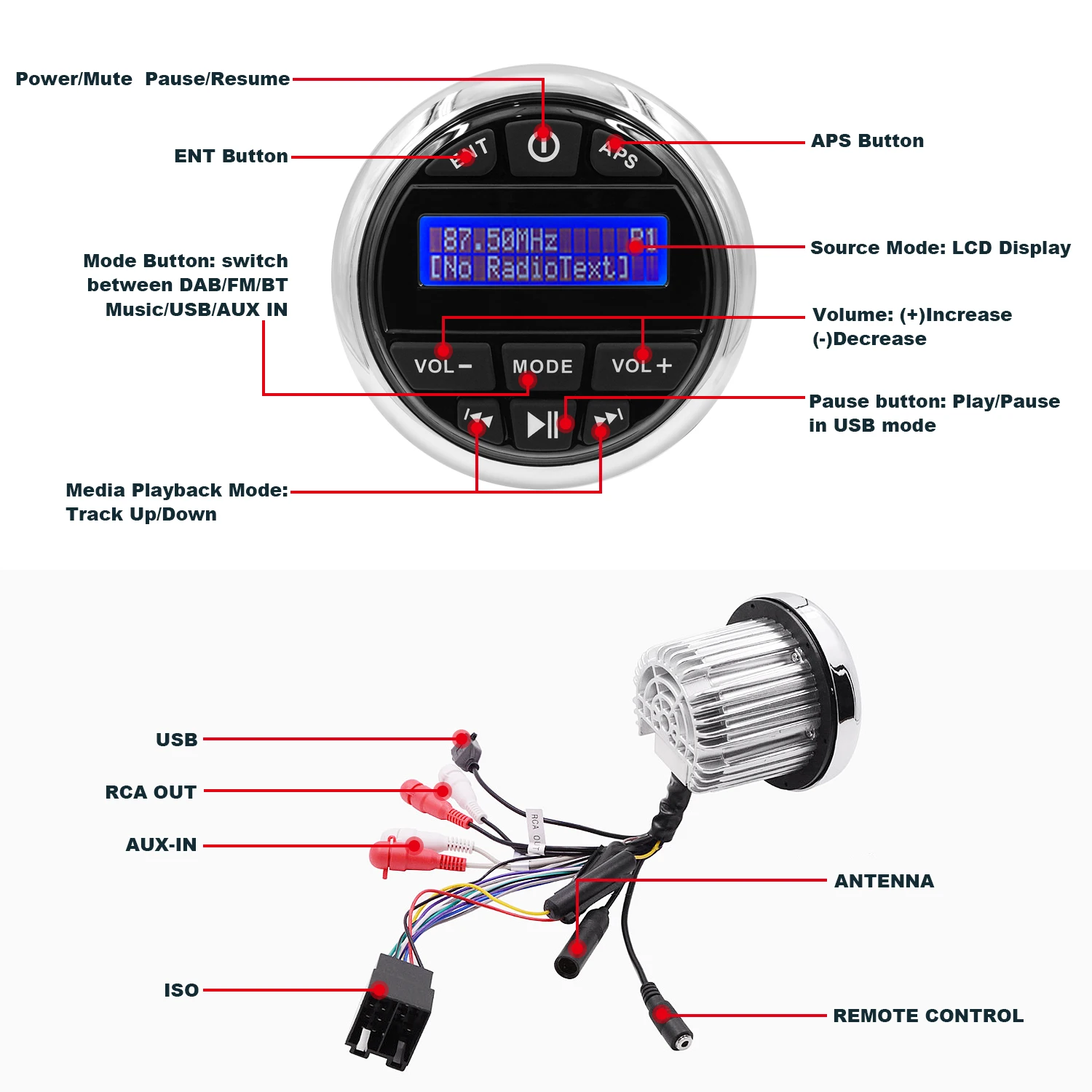 Морская Bluetooth стерео Водонепроницаемая радиосистема для лодки аудио система DAB +