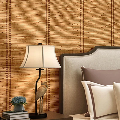 BS889 02 Papel де Parede китайский стиль тисненые бамбуковые Ротанговые коврики ПВХ обои рулон гостиной Ретро фон настенные покрытия - Цвет: BS889 02