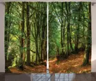 Лесной Декор шторы лесной пейзаж с деревьями и дорожкой листва ствол зелени открытый живописный рисунок Декор Спальни