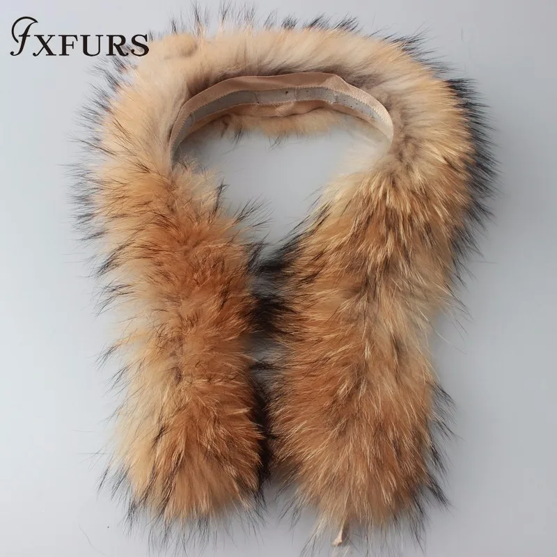 2020 модный новый шарф из натурального меха FXFURS 100% енота длиной 70 см зимняя шапка