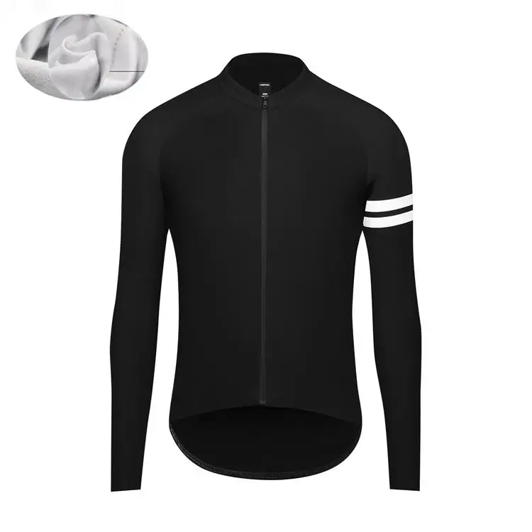 Fleece jersey Зима длинные Термальность флис Велоспорт Джерси Для мужчин Костюмы Bicicleta Майо Ciclismo дышащий MTB дорожный велосипед велосипедная форма Bicicleta пальто Raphaing - Цвет: Fleece jersey