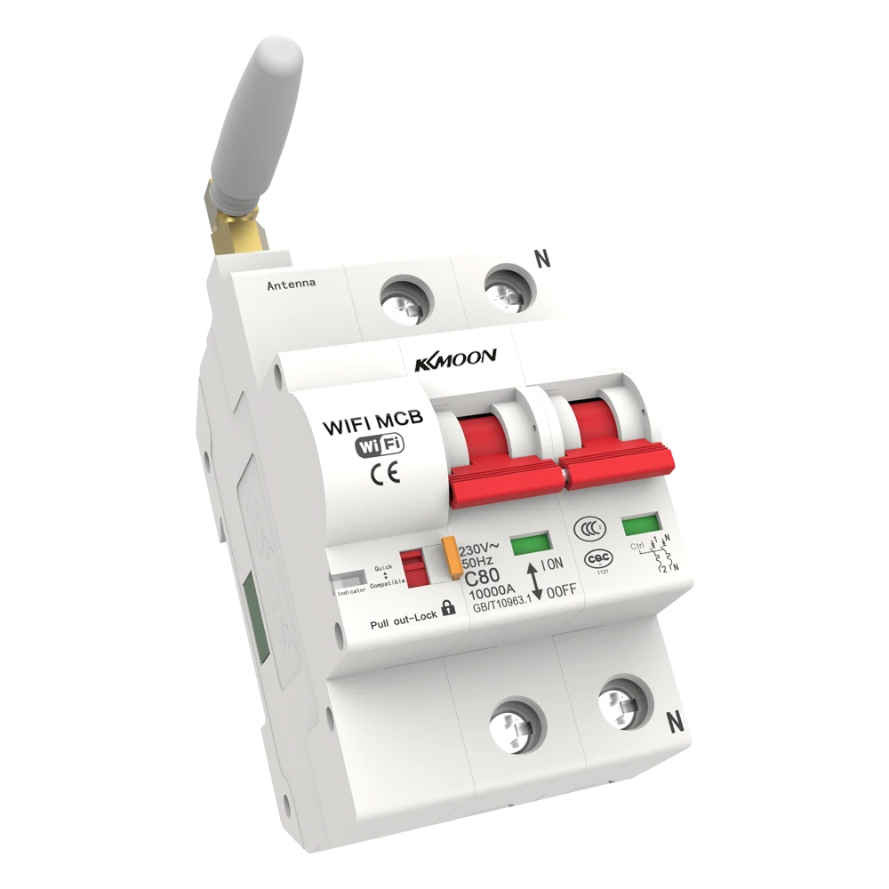 Новый 2P WiFi Интеллектуальный автоматический выключатель с контролем энергии и