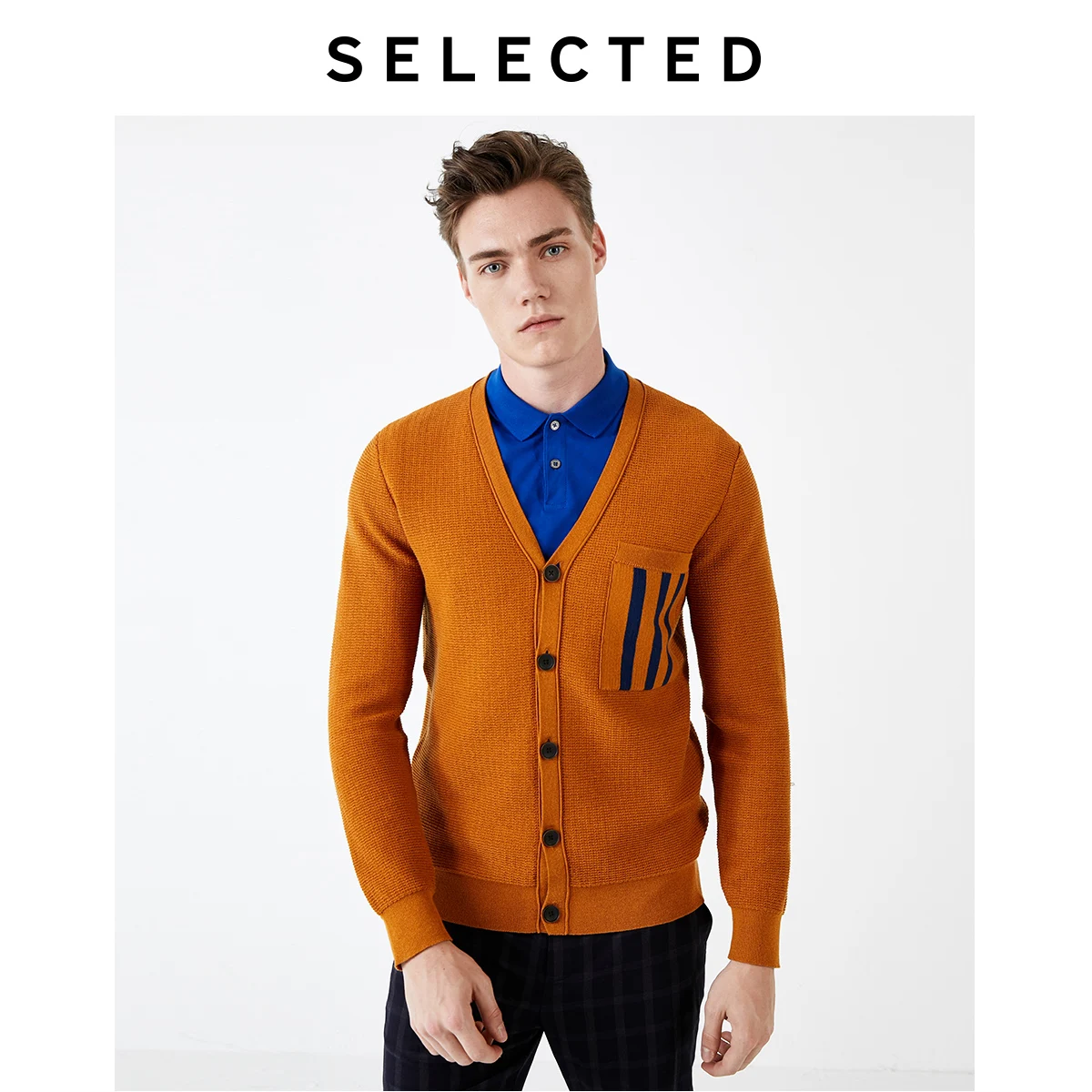 

Кардиган мужской в полоску, с длинным рукавом, S | 419324538